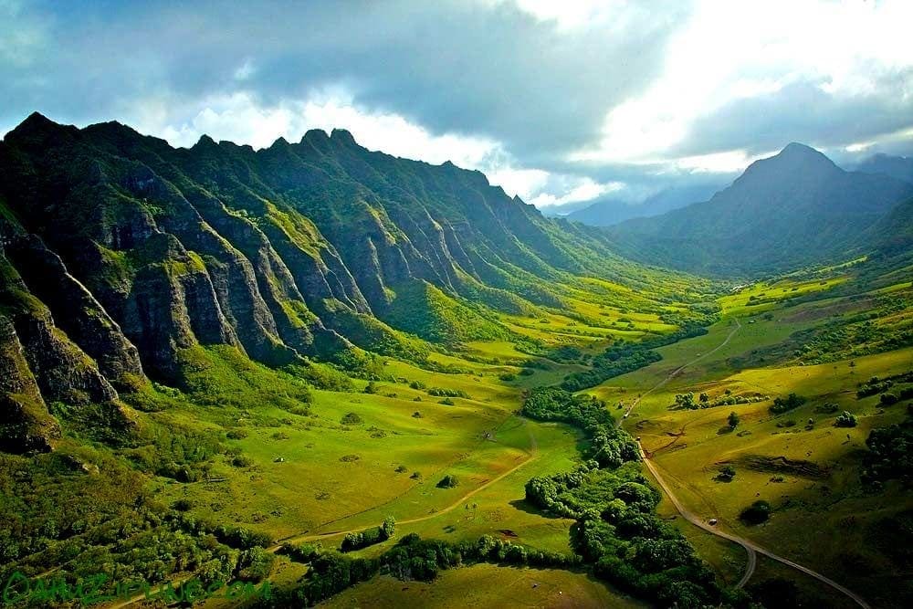 A view of the valley from above.